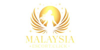 Malaysia Escort Click logo. Silhouette of a woman with golden wings and stars against a golden sun.